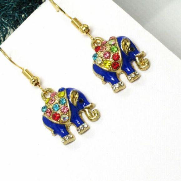 Betsey Johnson Elephant Earrings - Picture 2 of 3